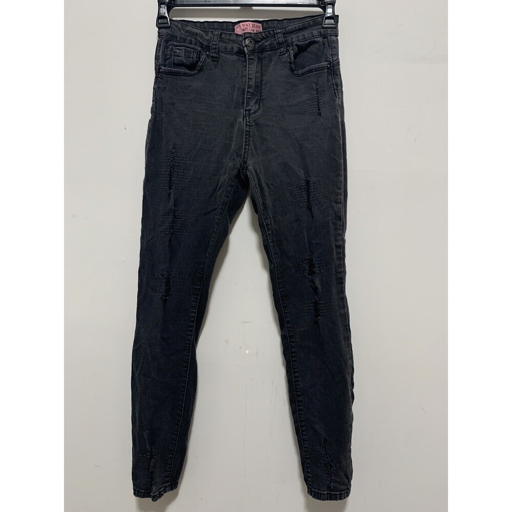 Wax Jeans Butt, I Love You Jeans Black size 9 26x26” Distressed Hippie Grunge